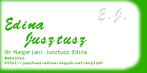 edina jusztusz business card